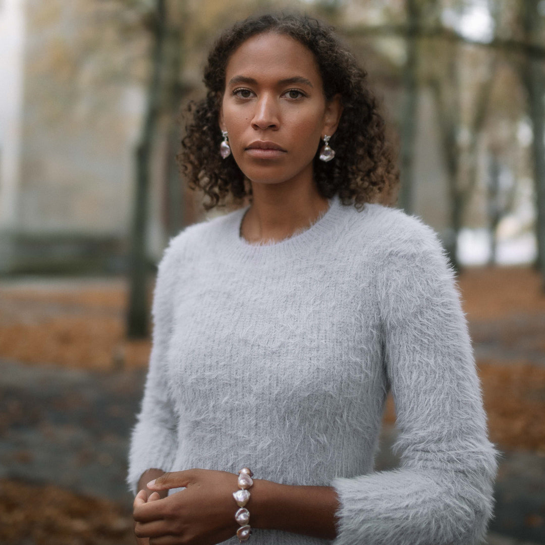 LISGARDEN Lavender // Armband mit großen lavendelfarbenen Barockperlen