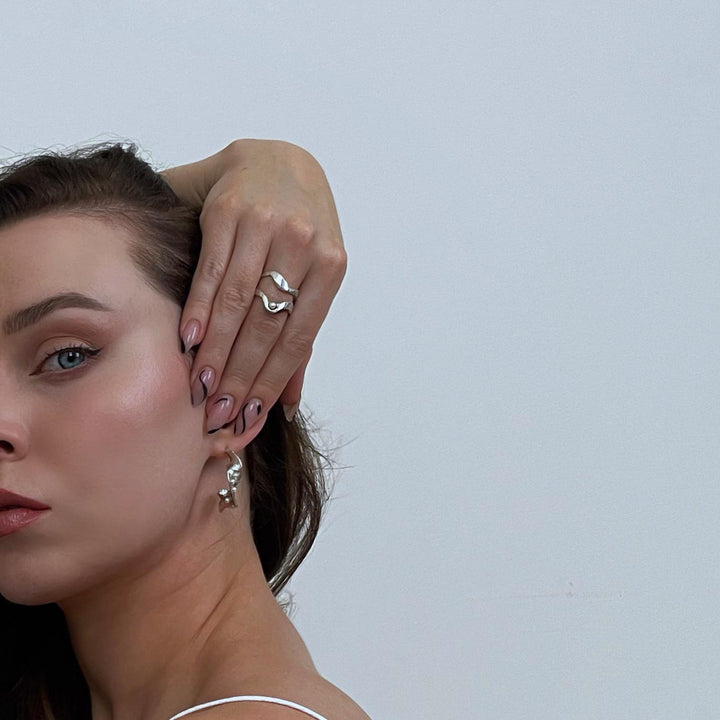 FRYA // Doppelring mit zarter Perle