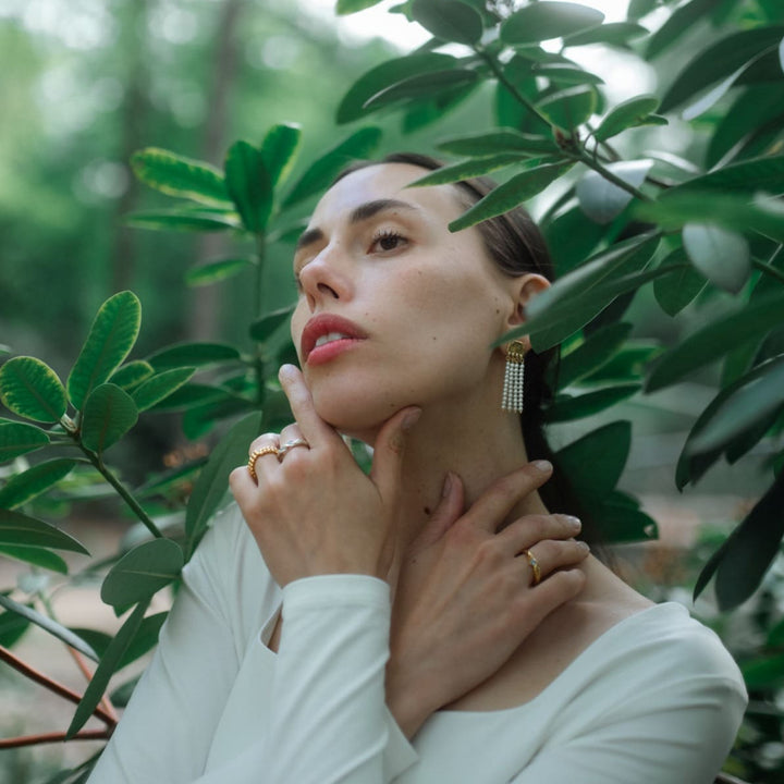 SUNDBY // Ear studs gold-plated with delicate freshwater pearls