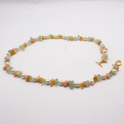 REGNBUE // Halskette mit Opalen und Aquamarinen