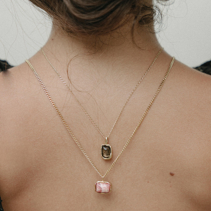 MORGENSTJERNE // Zarte Panzerkette mit Rhodochrosit