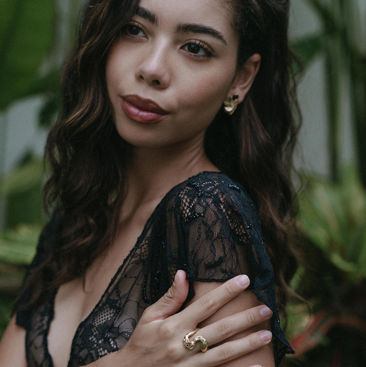 MÆLKEVEJ // Ring mit feinen Rauchquarzen