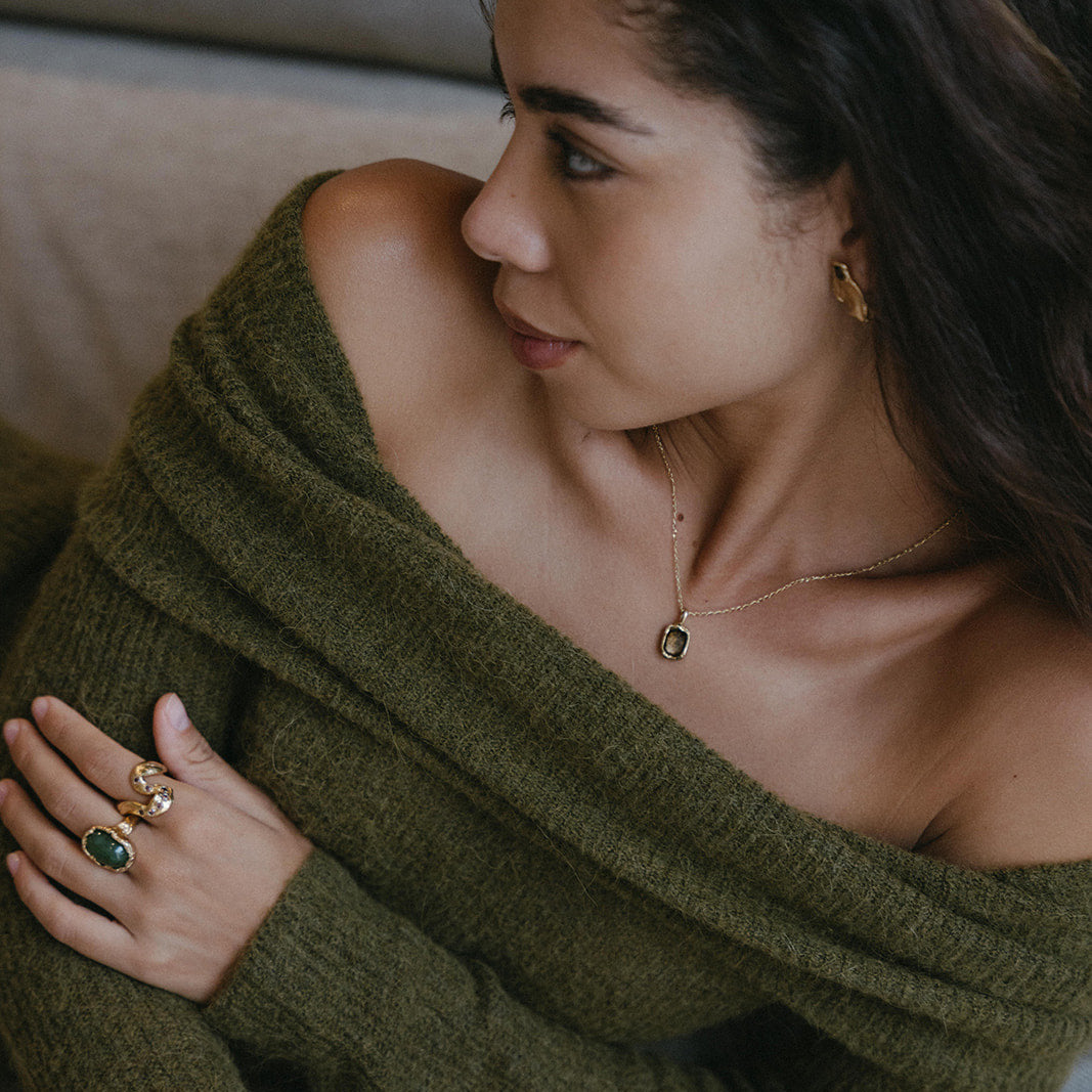 AFTENSTJERNE // Ankerkette mit Rauchquarz