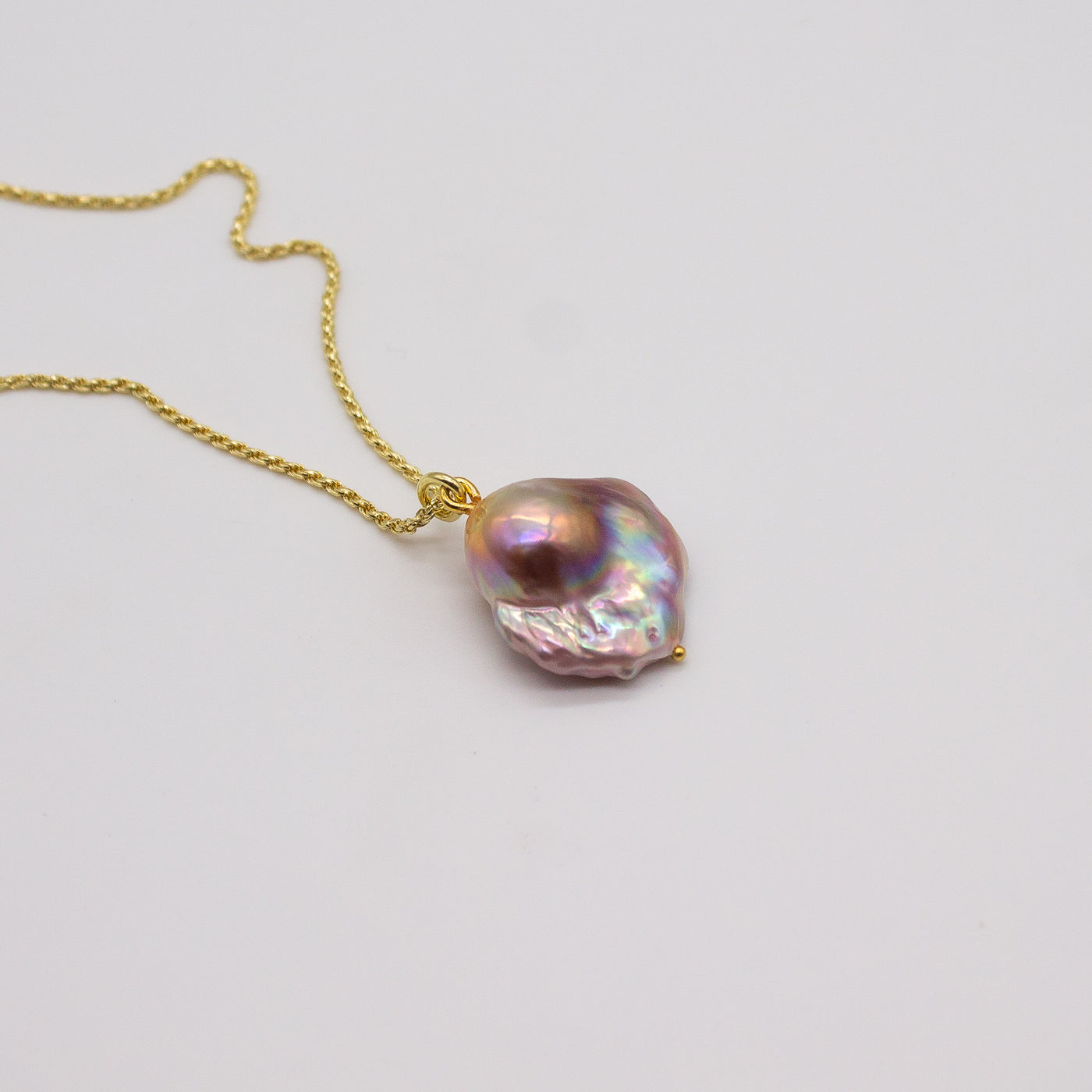 LIMFJORD Lavender // Sterling silver necklace with baroque pearl