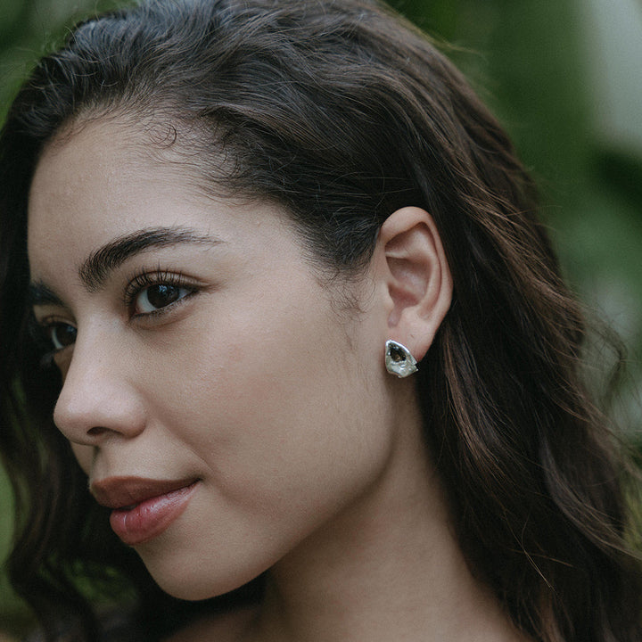 STJERNETID // Ohrstecker mit Rauchquarz