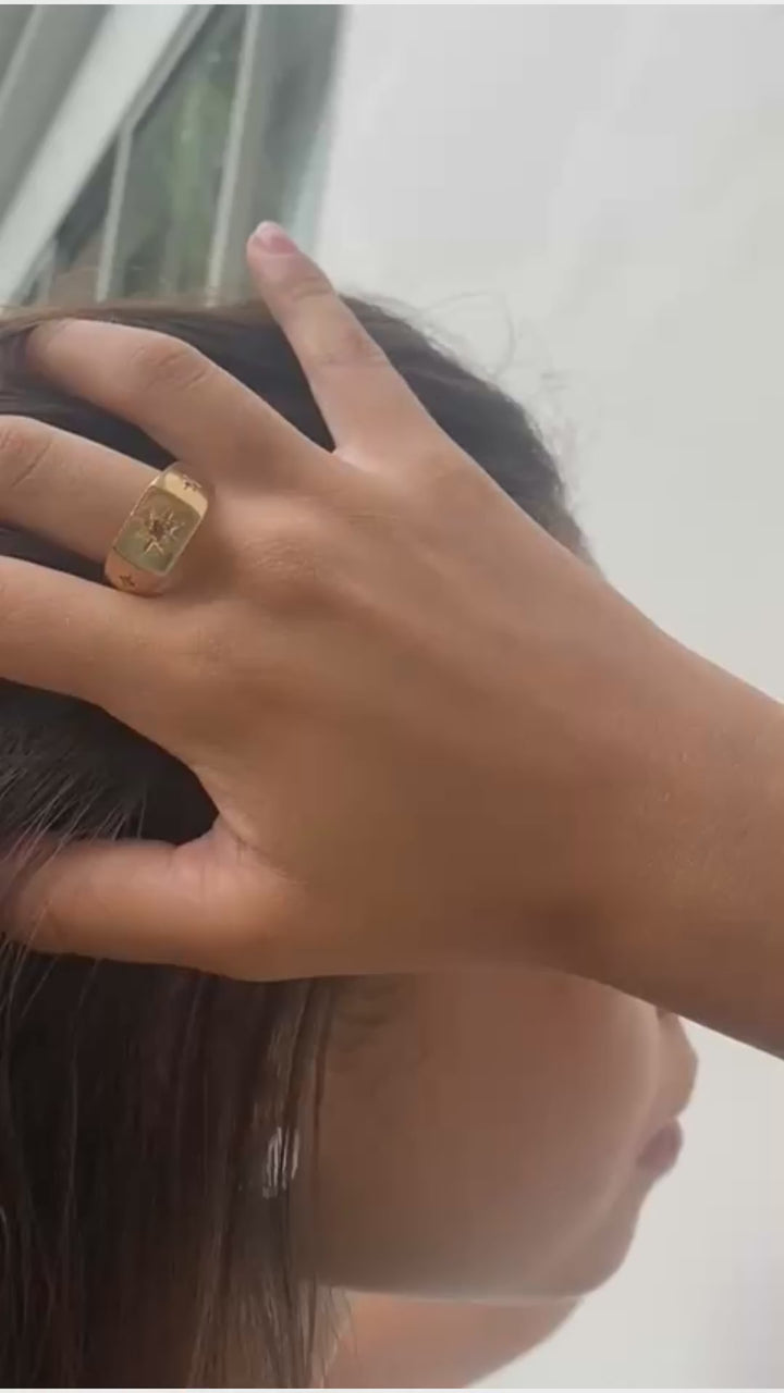 STJERNESKUD // Ring mit Rauchquarz in Sternform