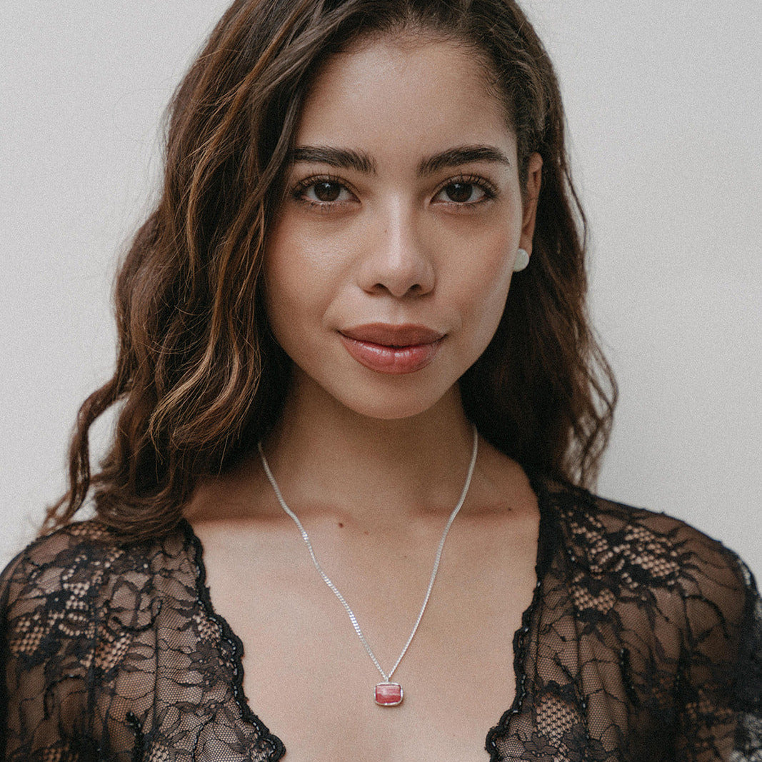 MORGENSTJERNE // Zarte Panzerkette mit Rhodochrosit