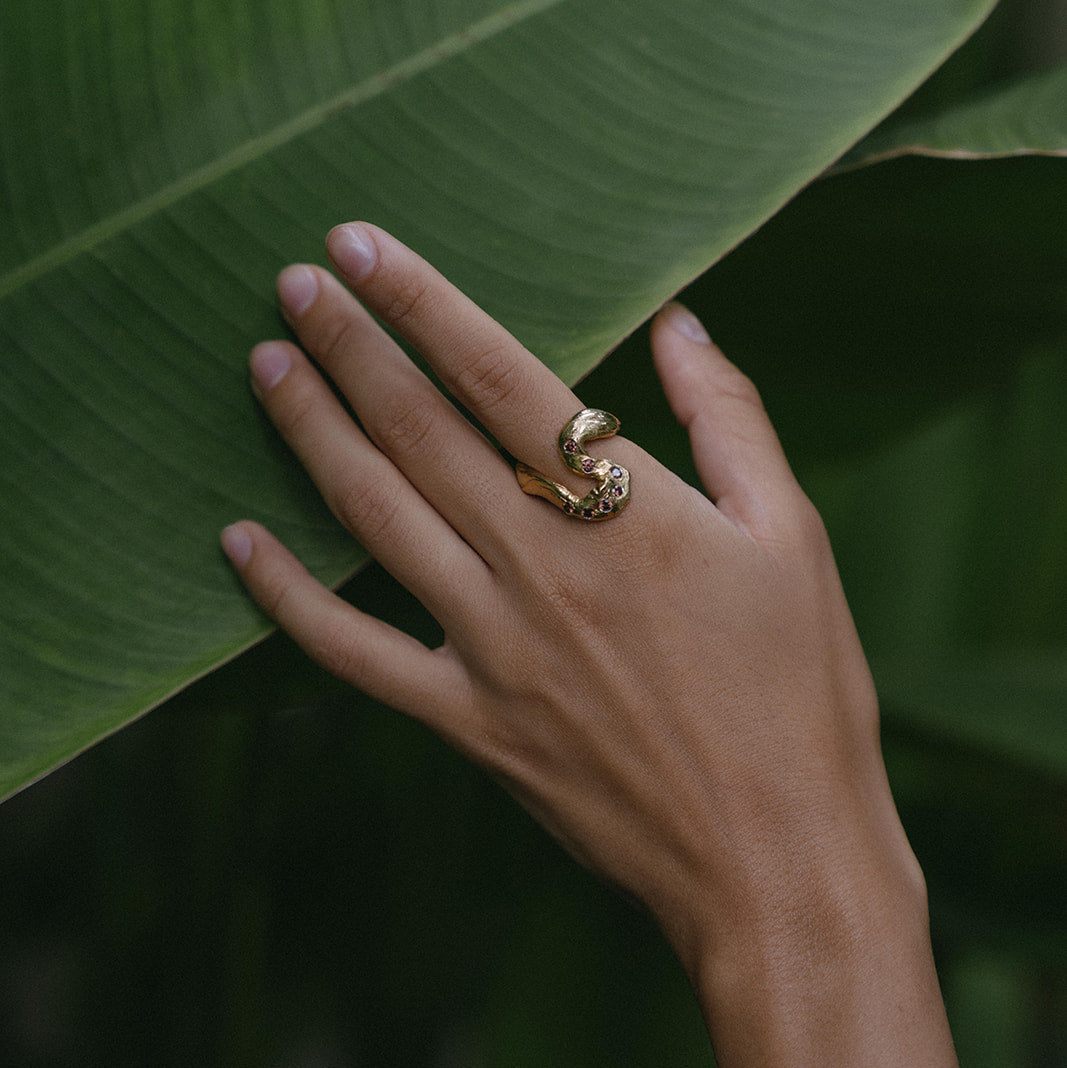 MÆLKEVEJ // Ring mit feinen Rauchquarzen