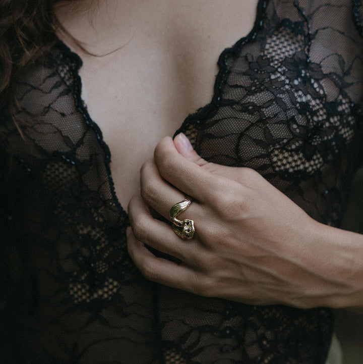 MÆLKEVEJ // Ring mit feinen Rauchquarzen