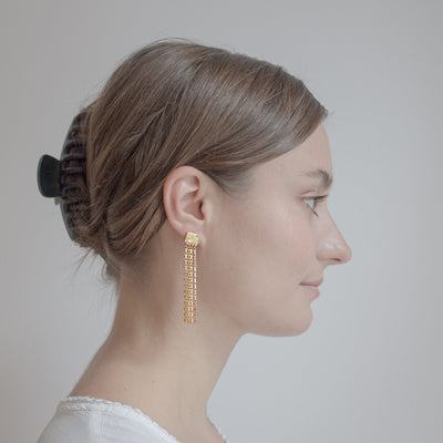 LUNDBY // Chain earrings with gold-plated ear studs
