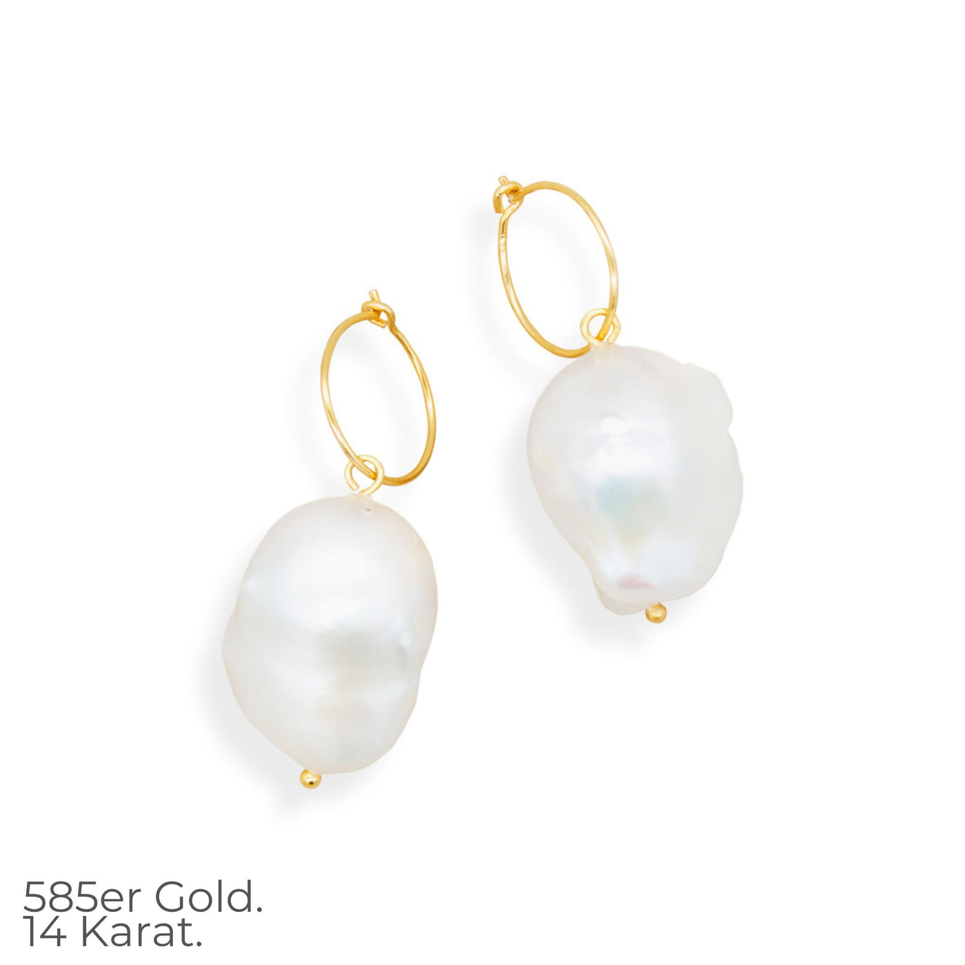 CAPRAIA 585 GOLD (14k) // Hoop earrings with large baroque pearls
