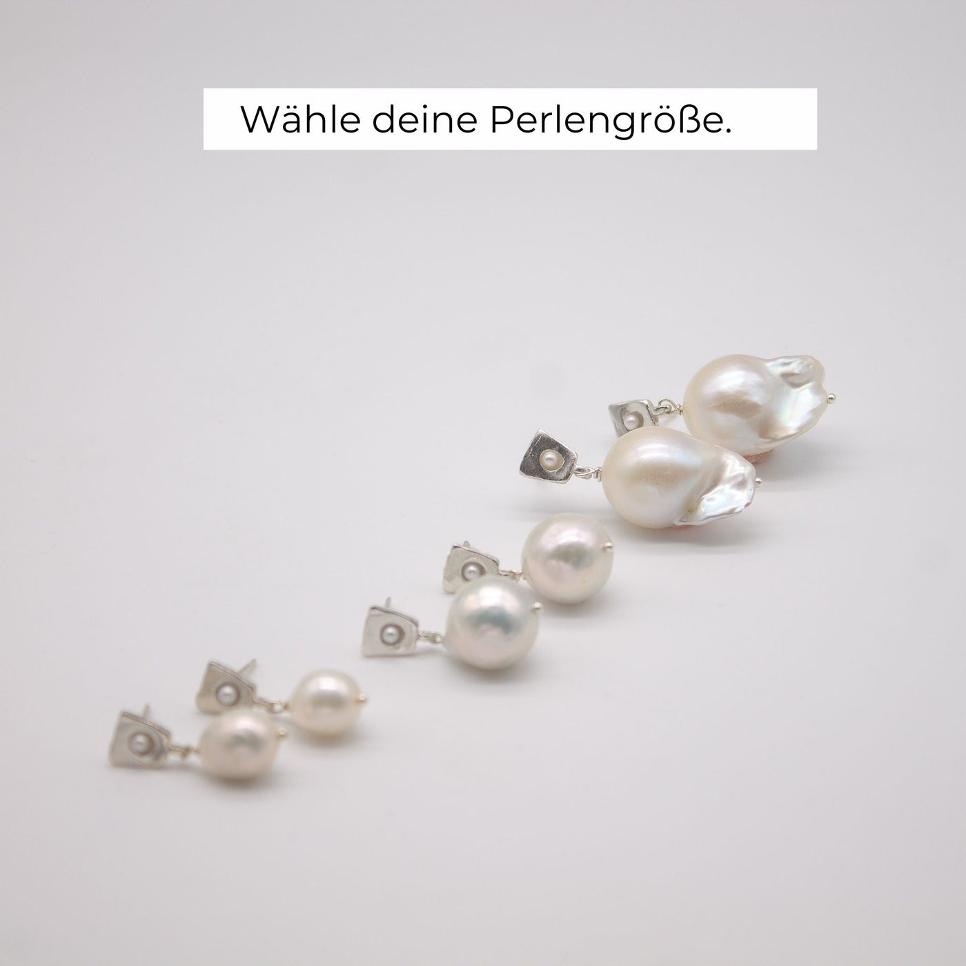 Bridal jewelry FALKEVIKA // Ear studs made of fine silver with baroque pearls