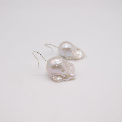 ROSENLUND // Earwires made of sterling silver with baroque pearls