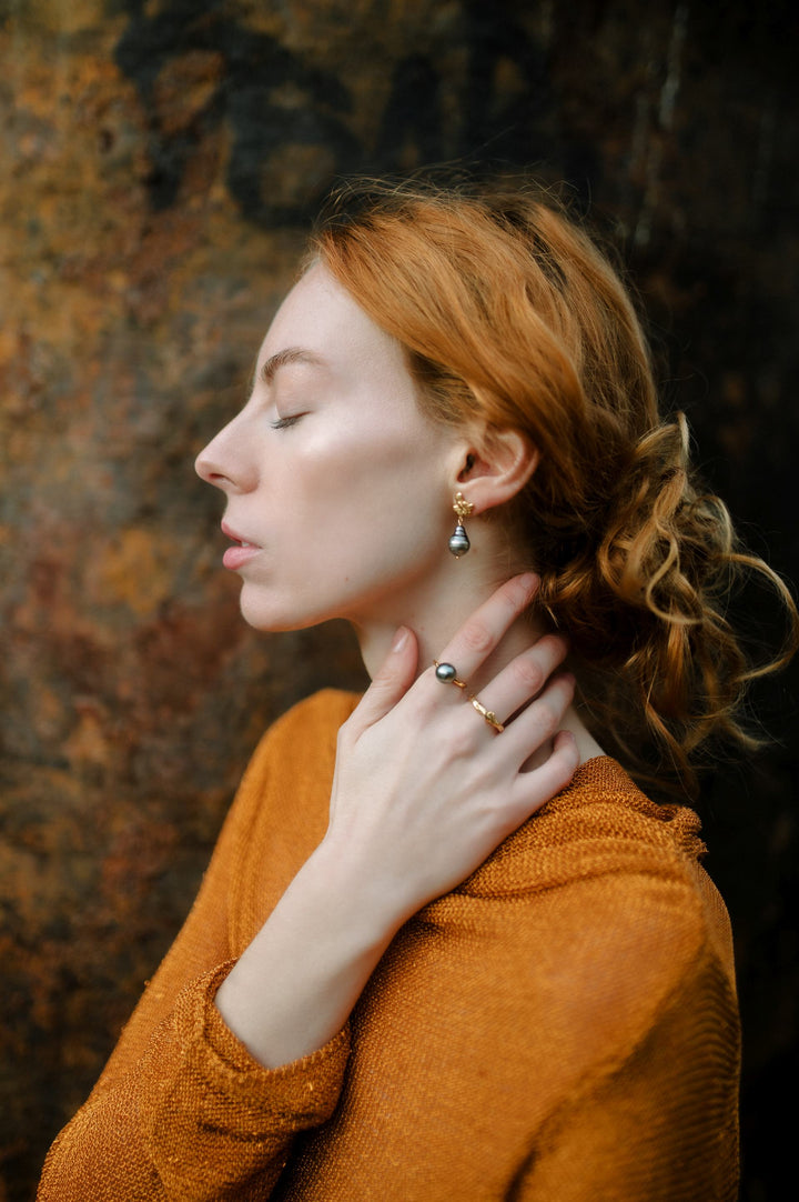 Schmuckset // FJELLSTRAND Midnight Ohrringe x NYTORP Halskette vergoldet