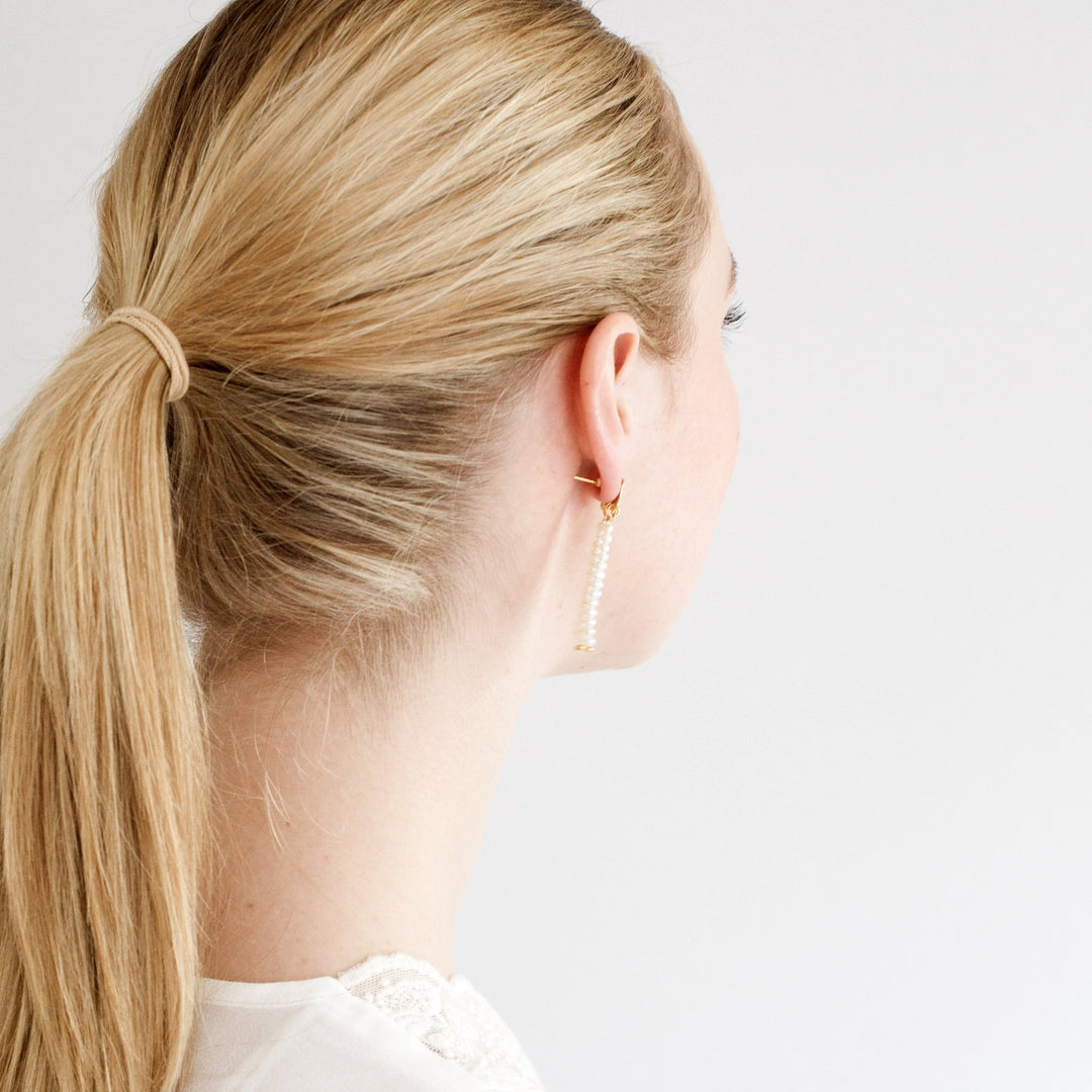 SUNDBY // Ear studs gold-plated with delicate freshwater pearls
